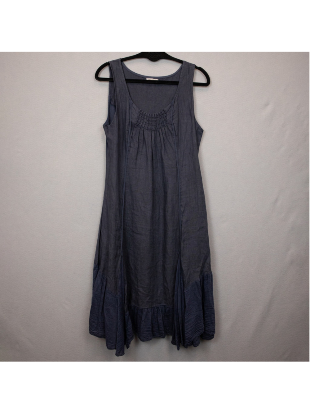 Lina Tomei navy sleeveless midi dress-M